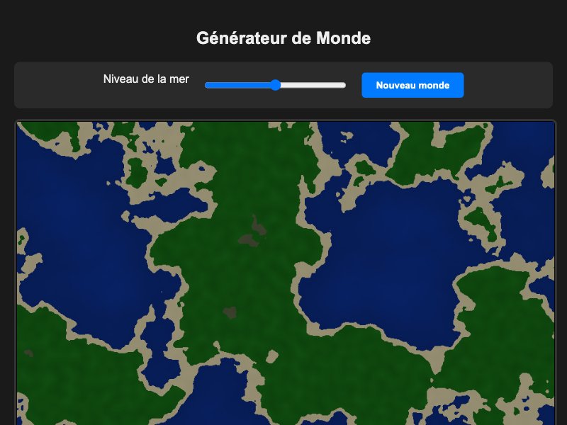 Aperçu du projet Carte fractale avec la montée des océans