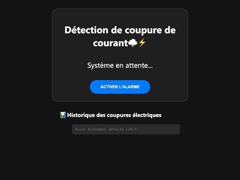 Aperçu du projet Système pour détecter les coupures de courants                                (BRANCHER UN CÂBLE AVANT DE DÉMARRER)